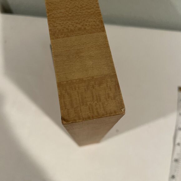 SPARTUS Quartz Wall Clock Vtg 9" Square Butcher Block Model 5296 Works - Picture 3 of 4